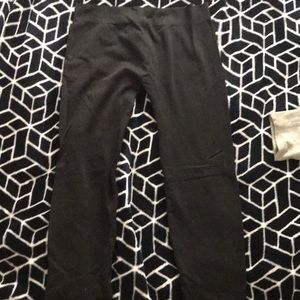 Black, form fitting leggings